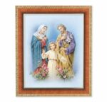 Holy Family Natural Tiger Cherry Framed Art