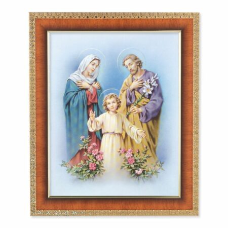 Holy Family Natural Tiger Cherry Framed Art