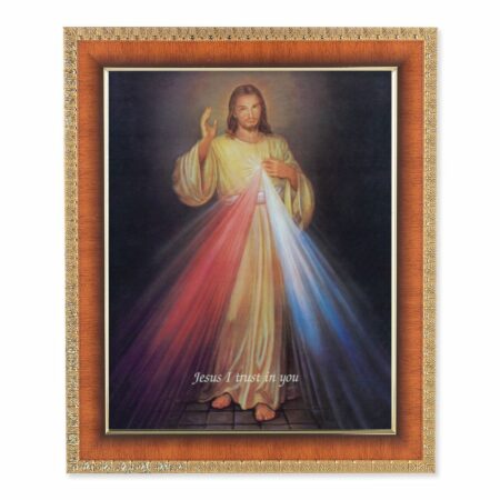 Divine Mercy Natural Tiger Cherry Framed Art
