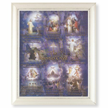 Apostles' Creed Pearlized White Framed Art
