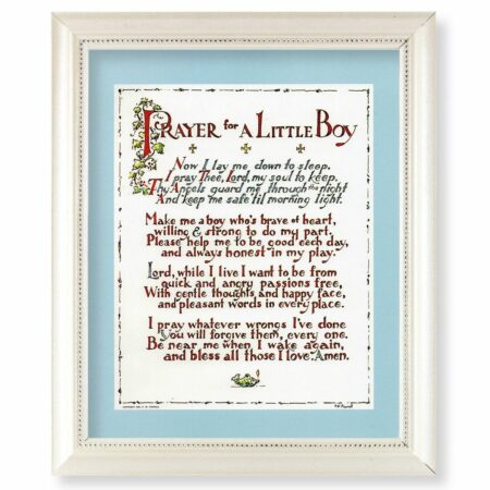Prayer For a Little Boy Pearlized White Framed Art