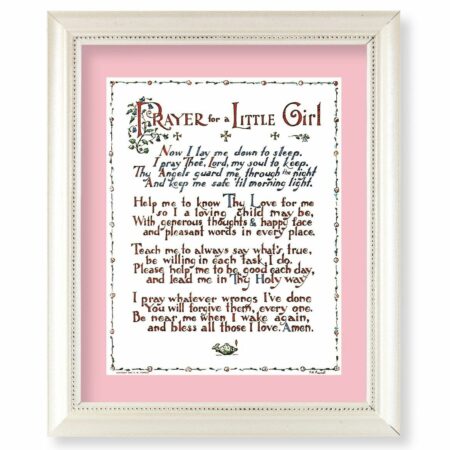 Prayer For a Little Girl Pearlized White Framed Art