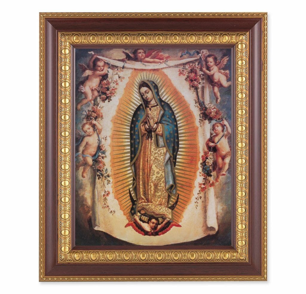 Our Lady of Guadalupe with Angels Cherry Gold Framed Art - Buy ...