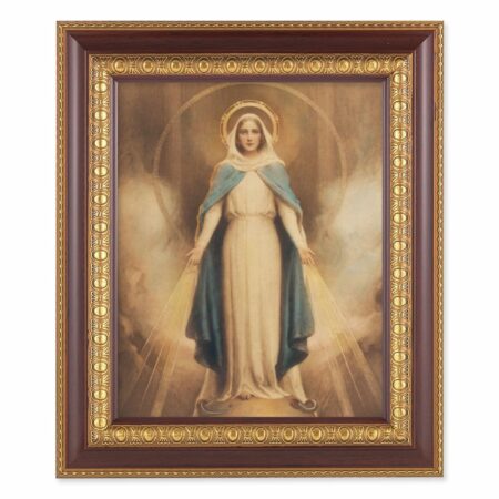 Miraculous Medal Cherry Gold Framed Art
