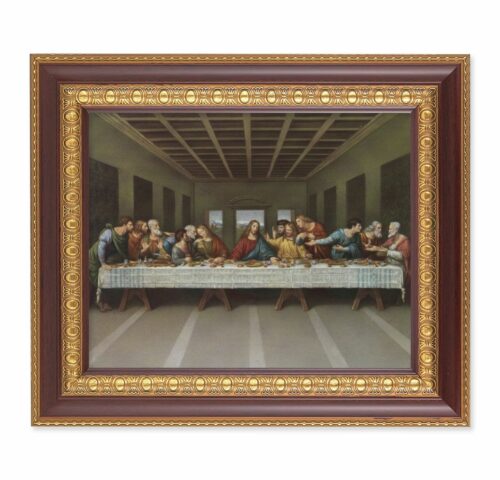 Last Supper Cherry Gold Framed Art