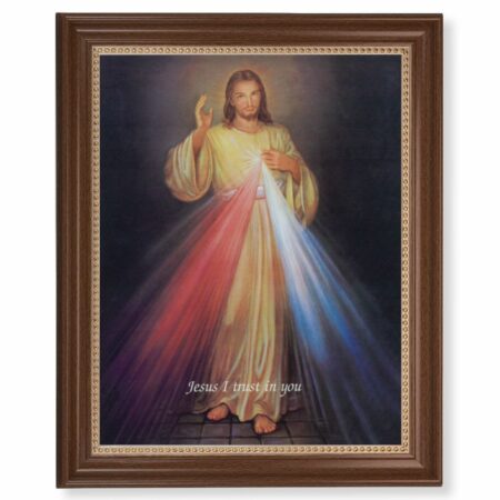 Divine Mercy Dark Walnut Framed Art
