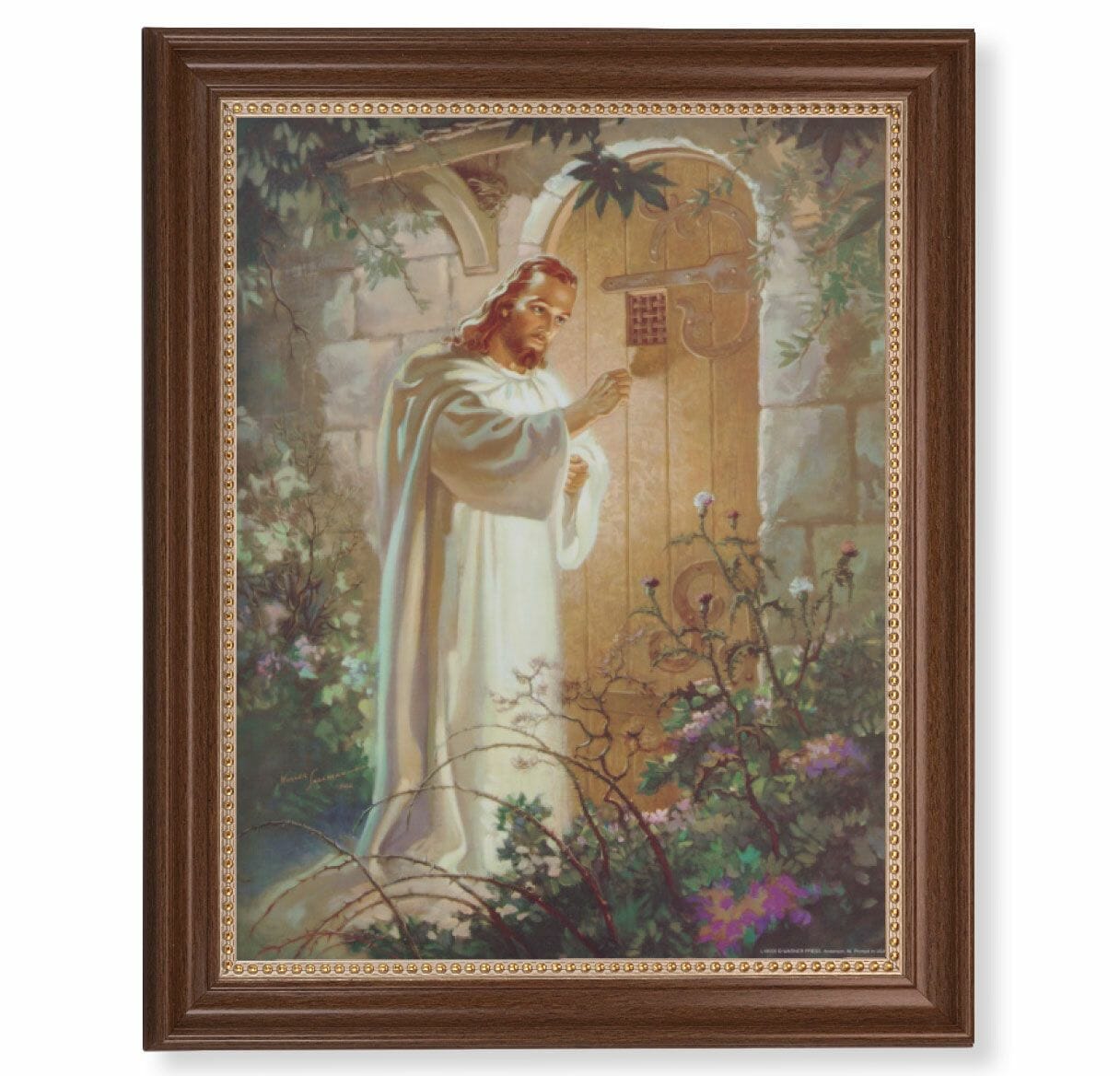 Christ Knocking Dark Walnut Framed Art - Buy Religious Catholic Store