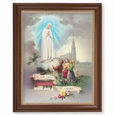 Our Lady of Fatima Dark Walnut Framed Art