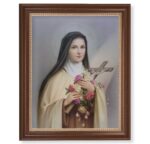 St. Therese Dark Walnut Framed Art