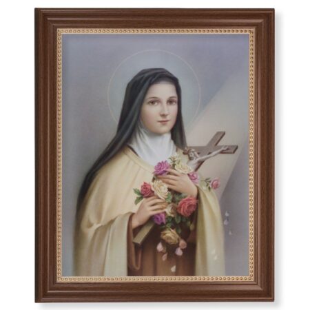 St. Therese Dark Walnut Framed Art