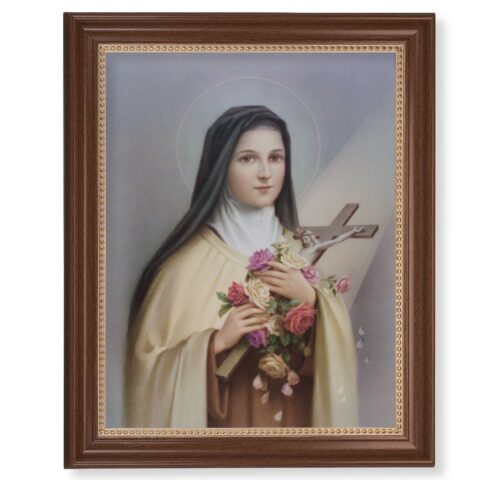 St. Therese Dark Walnut Framed Art