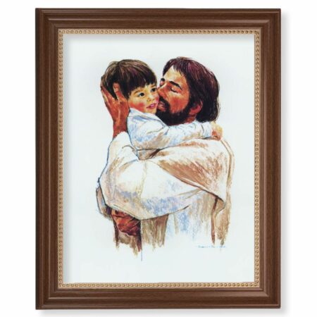 Christ with Child - Love Dark Walnut Framed Art