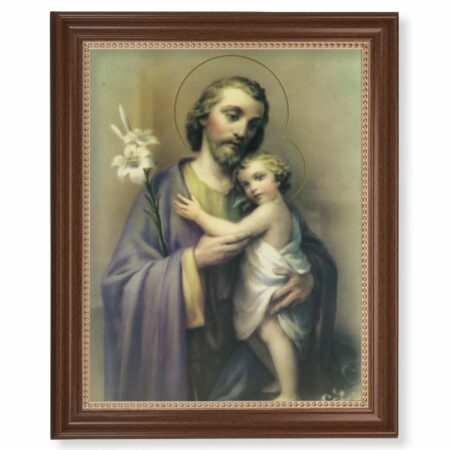 St. Joseph Dark Walnut Framed Art