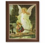 Guardian Angel Dark Walnut Framed Art