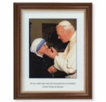 St. John Paul II & St. Teresa of Calcutta Dark Walnut Framed Art