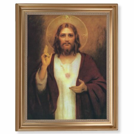 Sacred Heart of Jesus Gold Framed Art