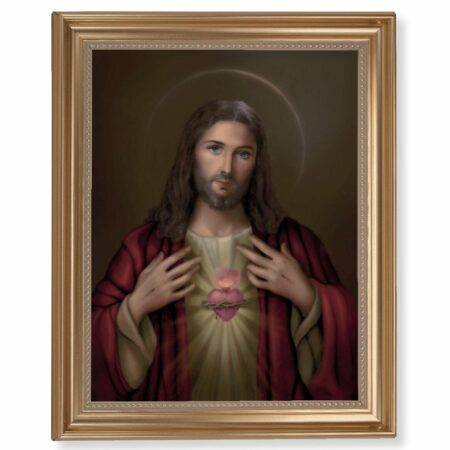Sacred Heart of Jesus Gold Framed Art