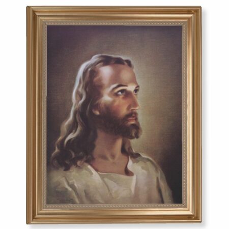 Head of Christ Gold Framed Art