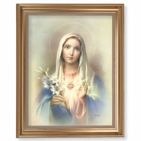 Immaculate Heart of Mary Gold Framed Art