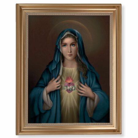 Immaculate Heart of Mary Gold Framed Art