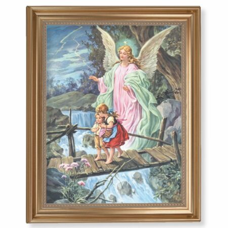 Guardian Angel Gold Framed Art