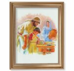 Jesus the Carpenter Gold Framed Art