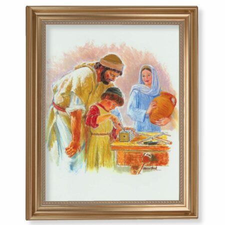 Jesus the Carpenter Gold Framed Art