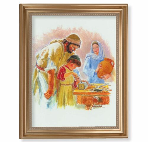 Jesus the Carpenter Gold Framed Art
