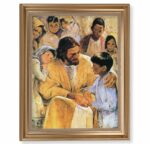 Christ with Children Gold Framed Art