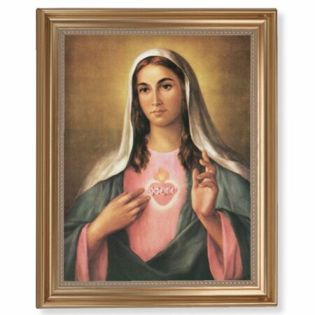 Immaculate Heart of Mary Gold Framed Art
