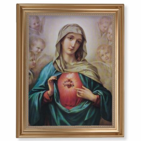 Immaculate Heart of Mary Gold Framed Art