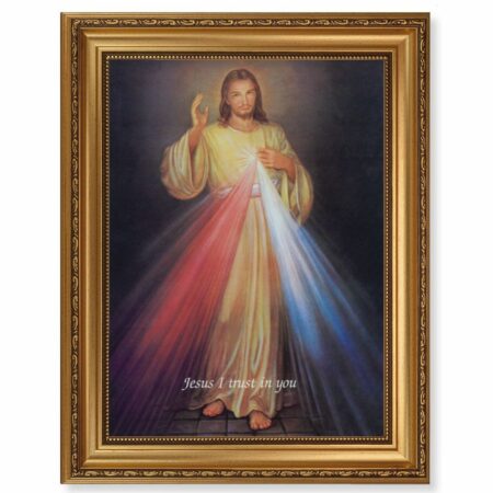 Divine Mercy Antique Gold Framed Art
