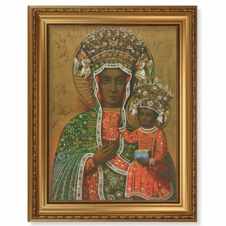 Our Lady of Czestochowa Antique Gold Framed Art