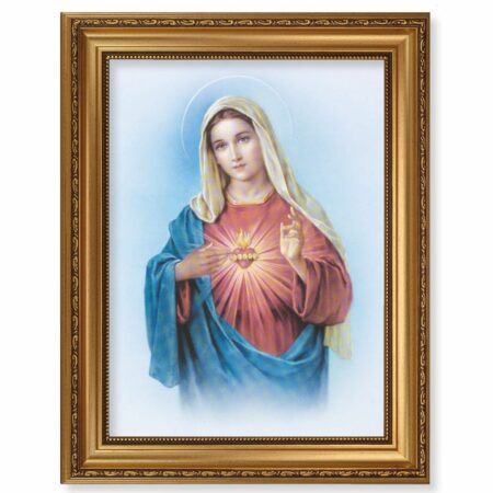 Immaculate Heart of Mary Antique Gold Framed Art