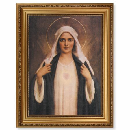 Immaculate Heart of Mary Antique Gold Framed Art