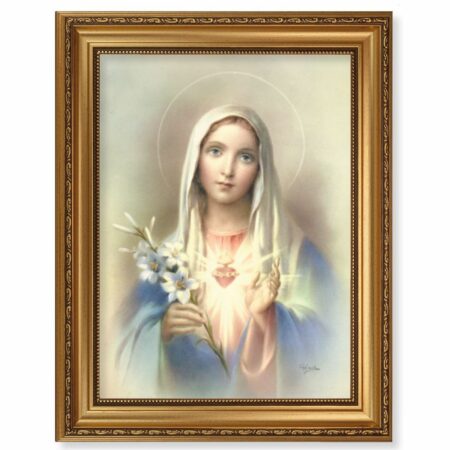 Immaculate Heart of Mary Antique Gold Framed Art