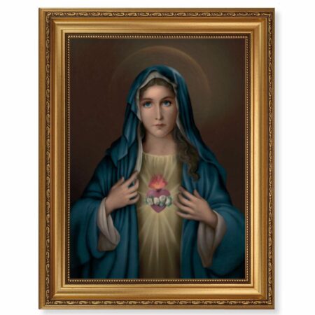 Immaculate Heart of Mary Antique Gold Framed Art