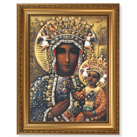 Our Lady of Czestochowa Antique Gold Framed Art