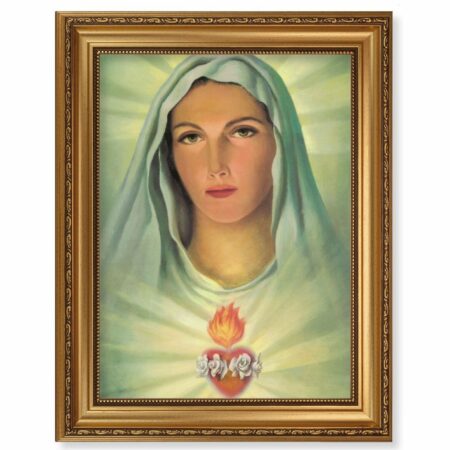 Immaculate Heart of Mary Antique Gold Framed Art