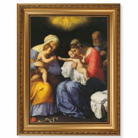 St. Anne, John the Baptist and the Holy Family Antique Gold Framed Art