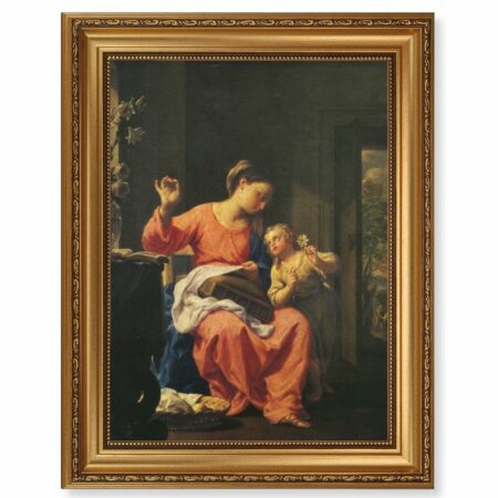 Jesus and Mary Antique Gold Framed Art