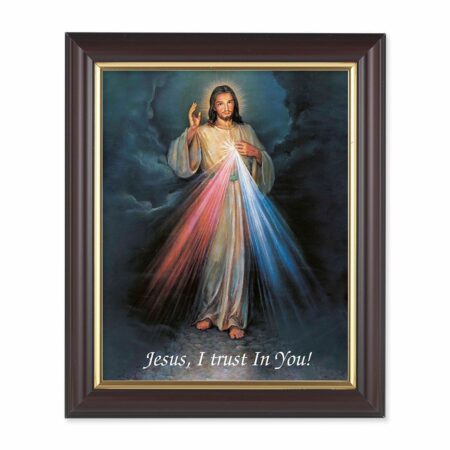 Divine Mercy Walnut Framed Art