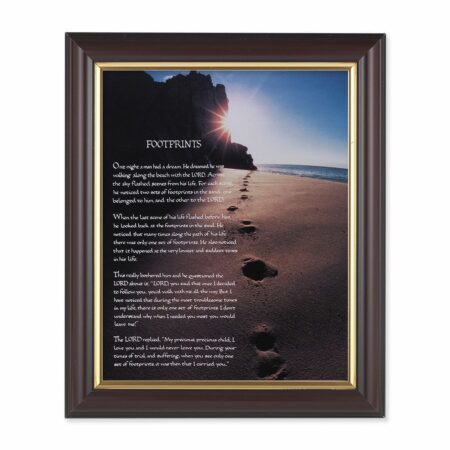 Footprints Walnut Framed Art