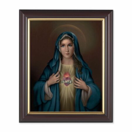 Immaculate Heart of Mary Walnut Framed Art