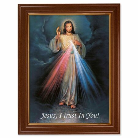 Divine Mercy Walnut Finish Framed Art