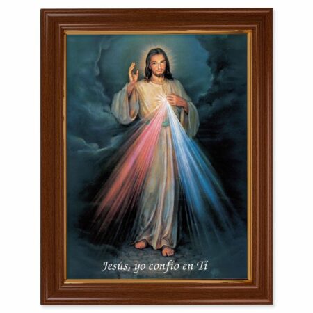 Divine Mercy (Spanish) Walnut Finish Framed Art