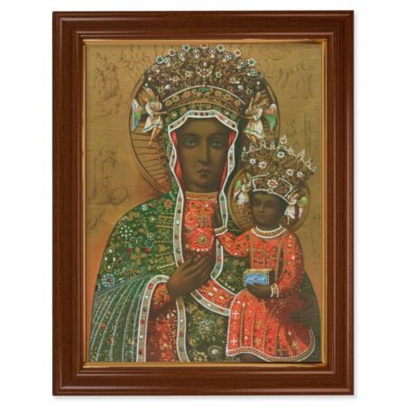 Our Lady of Czestochowa Walnut Finish Framed Art