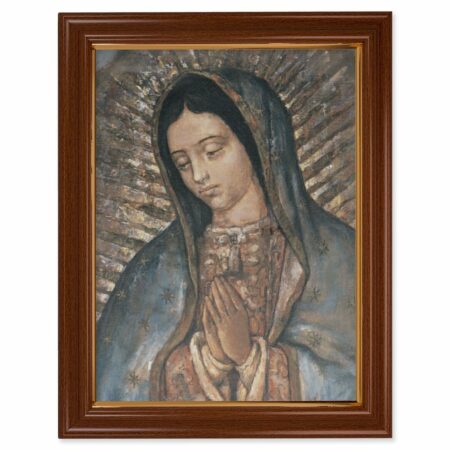Our Lady of Guadalupe Walnut Finish Framed Canvas Art