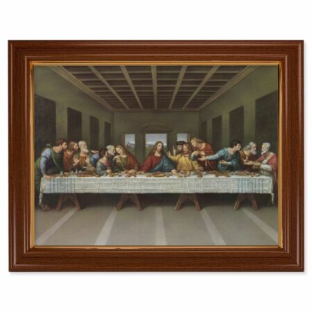Last Supper Walnut Finish Framed Art