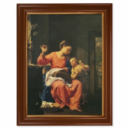Jesus and Mary Walnut Finish Framed Art